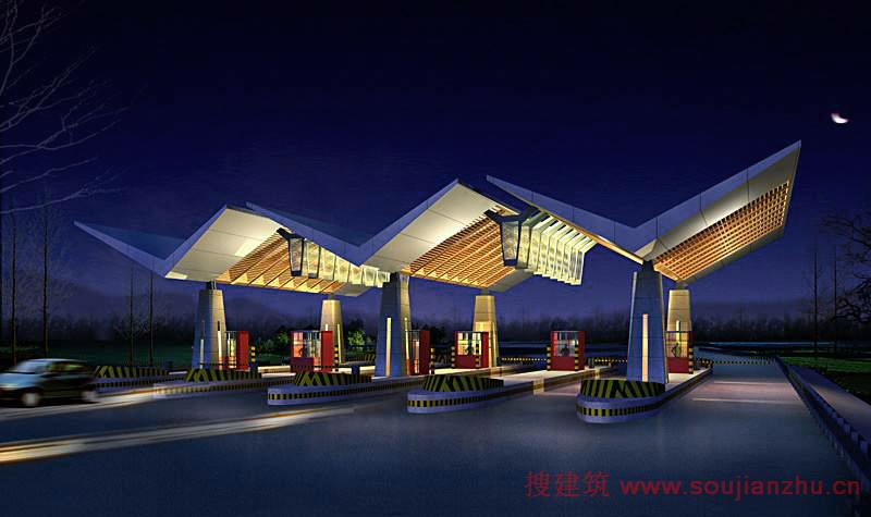服務(wù)區(qū)收費(fèi)站13Y (1)-外觀|模型|效果圖