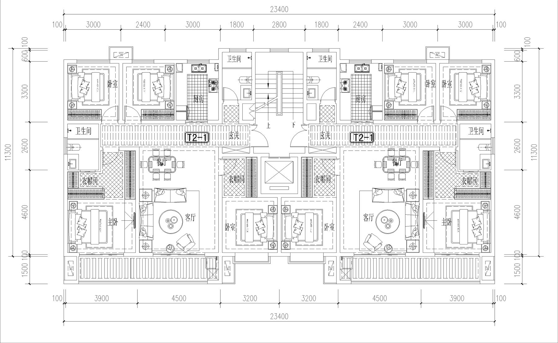 戶型-139.02 T2四室戶型.dwg