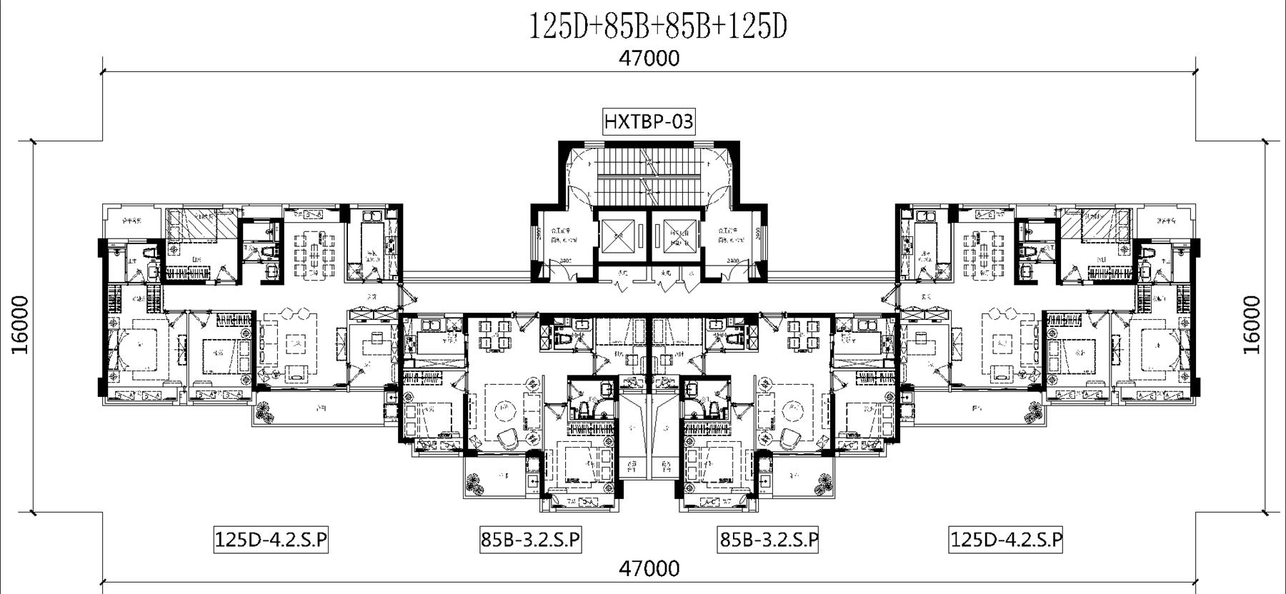 戶型-單核-33f-125D+85B+85B+125D