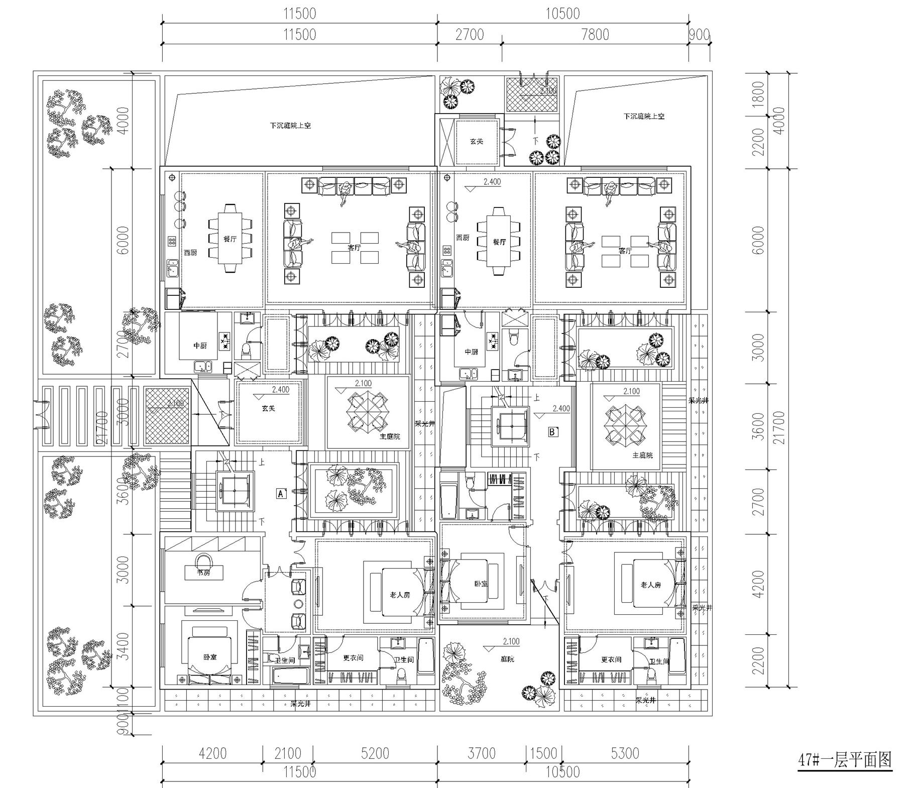 戶型-（西安泛華）L型 U型-（改造后350 300）-2層-47#