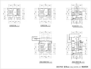 戶型-18層交通核標準CAD圖