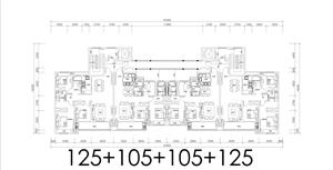 戶(hù)型-125+105+105+125T4戶(hù)型CAD平面圖