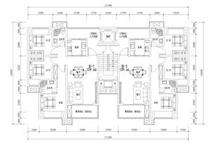 戶(hù)型-洋房 T2 面寬21.3 進(jìn)深13.6