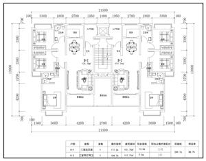 戶(hù)型-洋房  T2  面寬21.5  進(jìn)深13.9