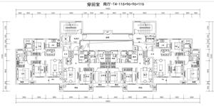 戶型-05-一類高層CAD匯總-穿前室-南廳-T4-116+96+96+116