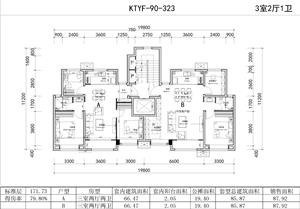 戶型-90-某標(biāo)桿前10房企：T3:80 60和T2:90平,3室可變戶型、3面寬、大寬廳。業(yè)內(nèi)暢銷