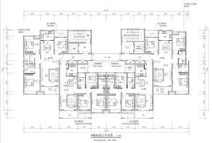 戶型-兩梯四戶一類高層住宅單元拼接