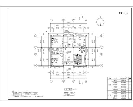 戶型-別墅平立剖圖紙