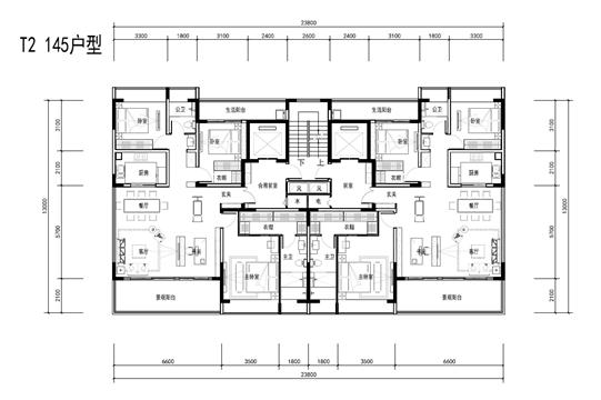 戶型-T2 145 54M住宅