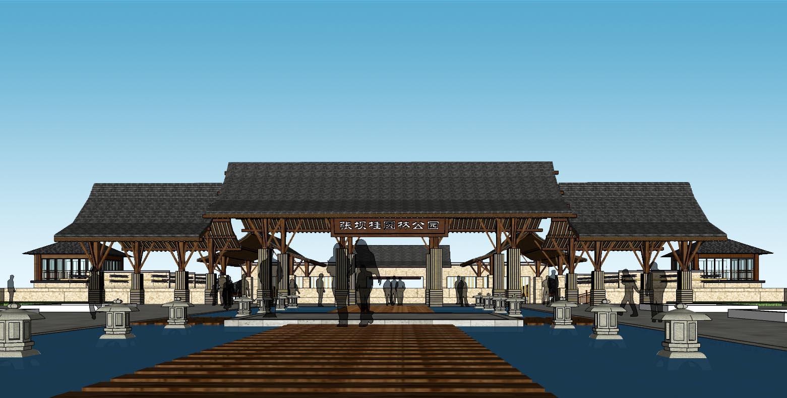 游客接待中心建筑 山地-外觀|模型|效果圖