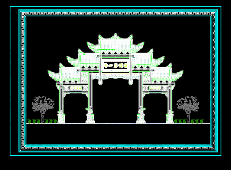 仿古牌坊-外觀|模型|效果圖