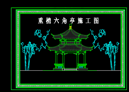 仿古建筑，重檐六角亭-外觀|模型|效果圖